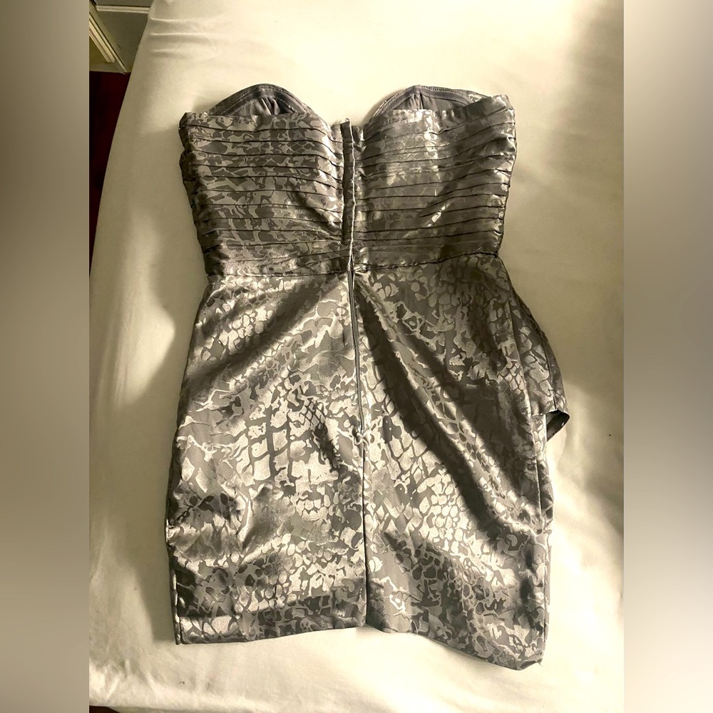 Silver mini dress original design upcycled